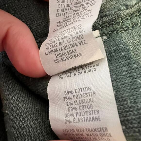 Aerie Oversized V-Neck Sweatshirt size Medium Green Ribbed - Picture 9 of 9